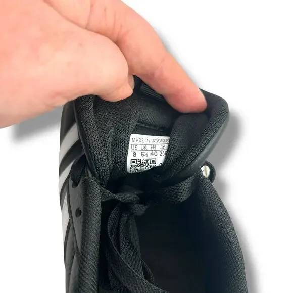 NEW Adidas Women's VL Court 3.0 Sneakers Size 8 Black Leather Low Top Casual - Picture 7 of 13